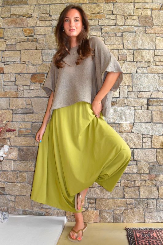 Oscar Asymmetric Hareem Skirt Pant Olive